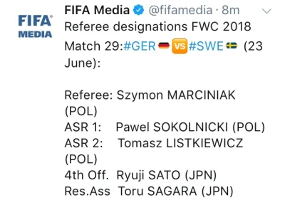 Fajnisek4522 - Szymon Marciniak poprowadzi mecz Niemcy vs Szwecja.
#mecz #mundial