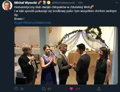 adam2a - Dwóch chłopaków wzięło humanistyczny ślub w Zduńskiej Woli.

Na pohybel st...