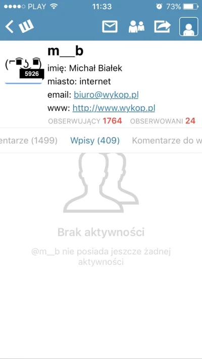 quba88 - dlaczego @m__b nie udziela się na mikro (╯︵╰,) 
i przy okazji 
#ioswykop @br...