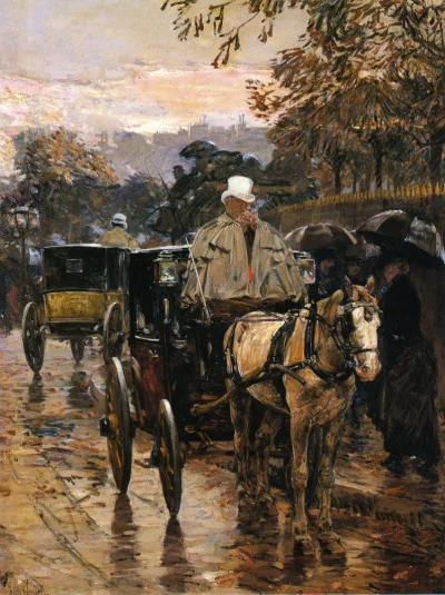 Hoverion - #malarstwo #sztuka #obrazy
Childe Hassam (1859-1935)
Hackney Carriage, R...