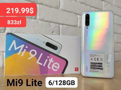 sebekss - Tylko 219.99$ (833zł) za Xiaomi Mi 9 Lite 6/128GB❗
Taki prawie Mi9t bez wy...