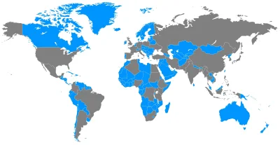 babisuk - Na mapie zaznaczone są państwa i terytoria zamorskie których populacja jest...
