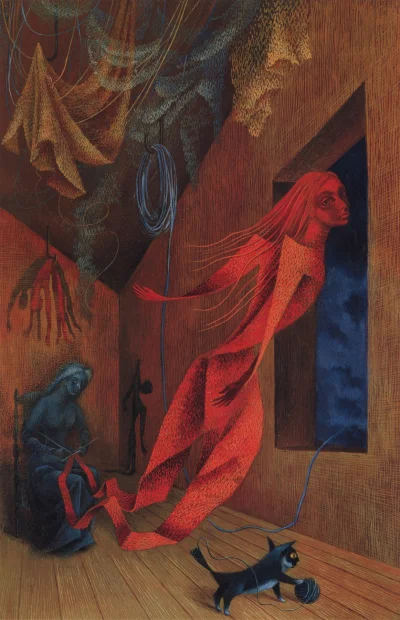 Ponczka - Remedios Varo - Czerwona tkaczka
#sztuka #malarstwo