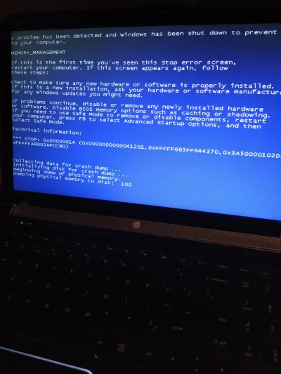 Weed233 - Taki Blue Screen co kilka h wywala, w przegladarce często "kurza twarz"

W ...