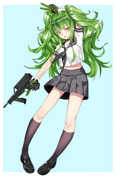 l.....f - #randomanimeshit #girlsfrontline #m950a #zielonowlose #schoolgirl #girlsand...