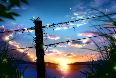 x.....x - #randomanimeshit #naturanime #sunset #animeart #pixiv #anime #