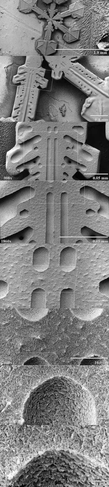 A.....1 - Płatek śniegu pod mikroskopem elektronowym.

#ciekawostki