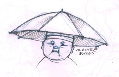 Albinea - #365marzec #albinearysuje
84/365 Głupia czapka. Czapko-parasolka, tzn. moż...