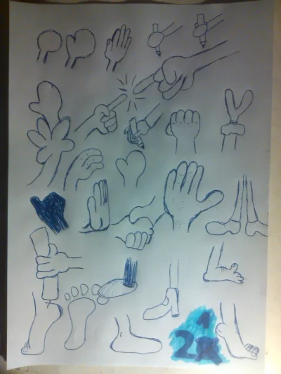 damiinho - #zostanartystaw40dni #lamarysuje Dzień 21, początki rysowania stóp i dłoni...
