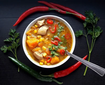 kodi_xd - Pyszna, rozgrzewająca meksykańska zupa z batatami i kurczakiem z dodatkiem ...