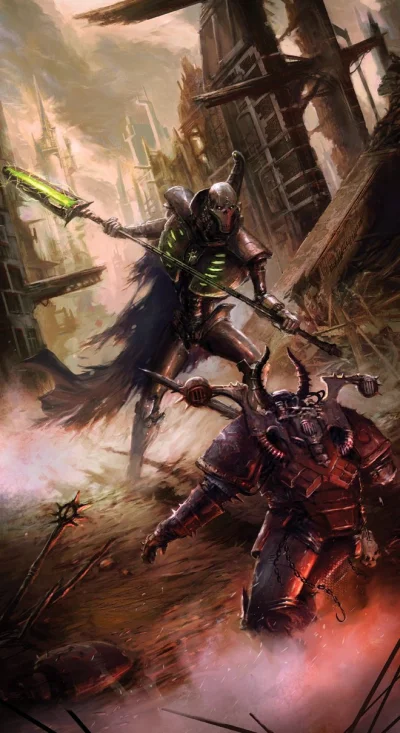 K.....z - #necron vs #chaosspacemarine #warhammer40k #artwork