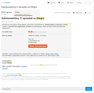 pabmar - Uwaga na e-maile od allegro, mogą być fałszywe. Sprawdź nadawcę zanim klikni...