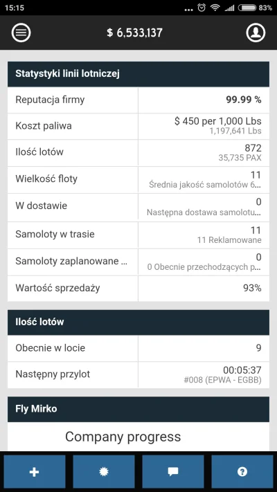 K....._ - Gram sobie w gierkę #airlinemanager 2 na android, znudziło mi się ręczne kl...