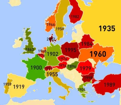 adriano30 - Kraje Europy i lata, w których w każdym z nich otworzono pierwszą linię m...