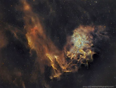 s.....w - Mgławica Płonąca Gwiazda - IC 405 położona w gwiazdozbiorze Woźnicy, podsyc...
