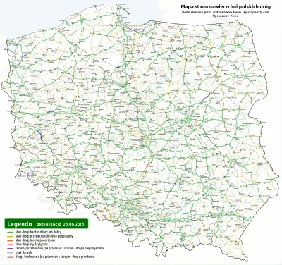 madtrexx - Mapa stanu nawierzchni polskich dróg

#mapy #mapporn #drogi #polskiedrog...