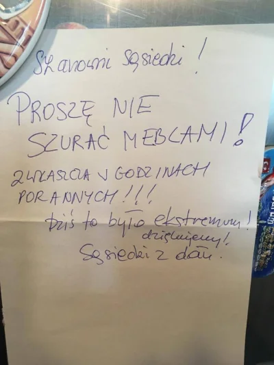 patusia - Taki oto list dostałam od sąsiadów. Za co? Za odkurzanie o 9 rano ;) #hehes...