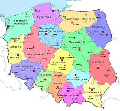 tahmyresetti - Mapa polski z zaznaczonymi województwami, widać zabory.
#mapy #mapporn