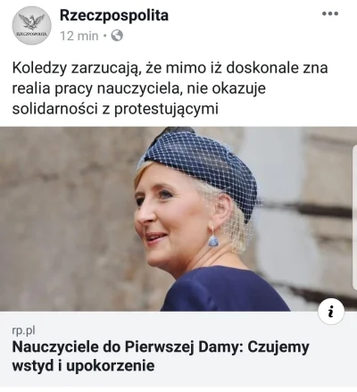 OnePageTo - Gdyby pani Duda poparła strajk nauczycieli pokazałaby że ma jaja. A tak d...