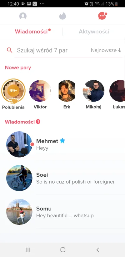 UczenRumuna - Zaczyna się ciekawie xD tak to wygląda po 20min na tinderze. Zauważyłem...