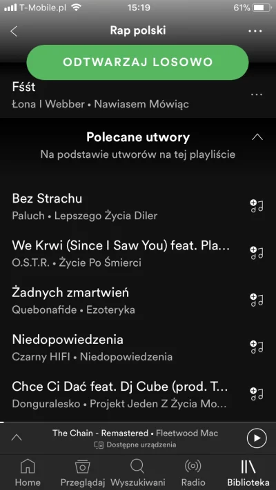 Wierszu - @tolep: to jest moja playlista i polecane utwory. Poleca w kółko te same ut...