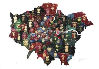 jenerau - Mapa ukazująca zróżnicowanie etniczne poszczególnych dzielnic Londynu za po...