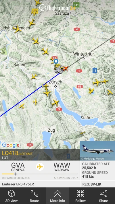 K....._ - #squawk7700 #7700 #lotnictwo LOT zgłosił general emergency
LO418 from Genev...