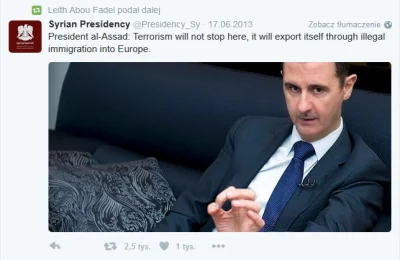 t.....a - @Mr_Grumpy: Wypowiedź Assad`az 2013 r.