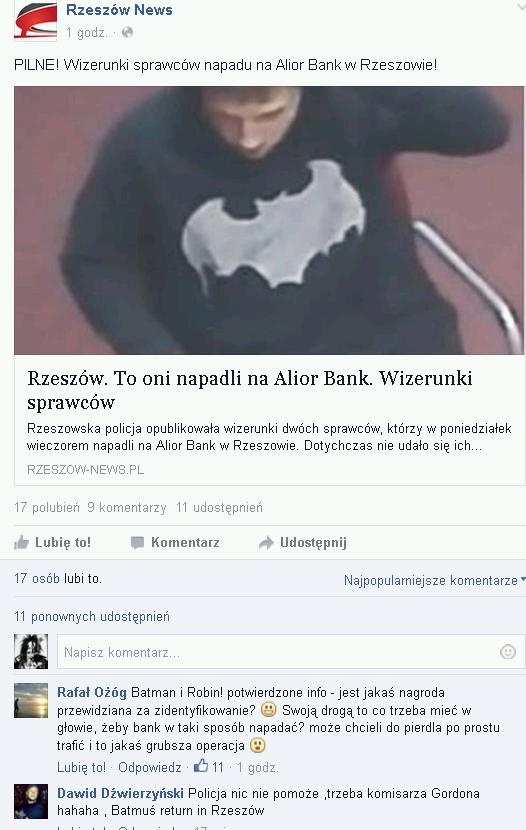 U Nas Taka Bieda Ze To Batman Napada Na Banki A R Wykop Pl