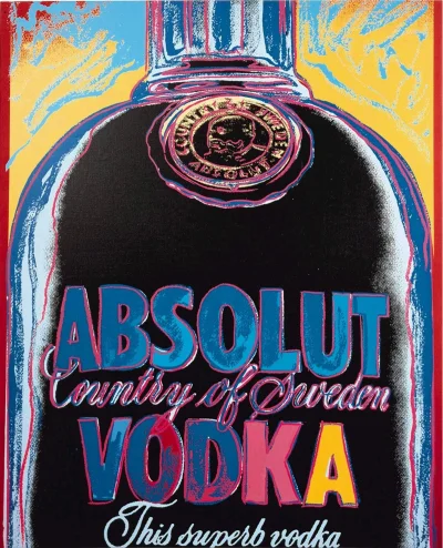 C.....l - #sztukanadzis 

Andy Warhol, Absolut Vodka, 1985, 114.50 x 94.10 cm, Galeri...