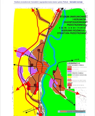 2.....w - Mapa kierunków rozwoju ze studium uwarunkowań gminy Pułtusk z 2002r. Oficja...