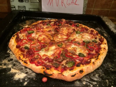 m.....l - A oto i moja pizza "Mokry sen wegetarianina", ciasto z przepisu @Swallow25 ...