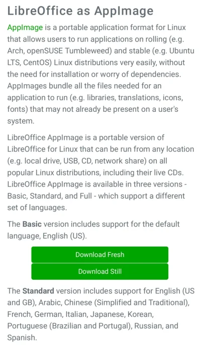 Wina_Segmentacji - @Oo-oO Przykładowo LibreOffice jako AppImage jest wygodnym przykła...