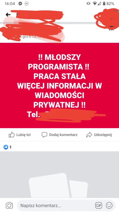 Szalaputka - Napisałem czego wymagają i jaki zakres obowiązków.Jak będzie odpowiedź t...