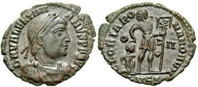 Korhazz - @Menypeny 

Valentinian I, AE3. Lyons. AD 364-375.

DN VALENTINIANVS PF...