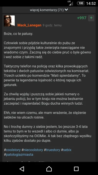 gonzo88 - @Mack_Lanegan: 997 te plusy to kłopoty xD ale brawo Mirku za decyzję