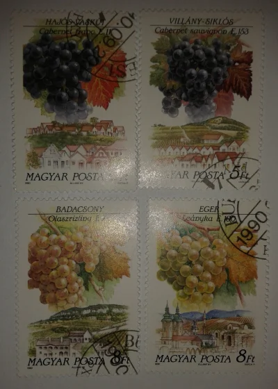 S.....r - Węgierskie znaczki z 1990 roku - winogrona 
#filatelistyka #znaczki #winog...