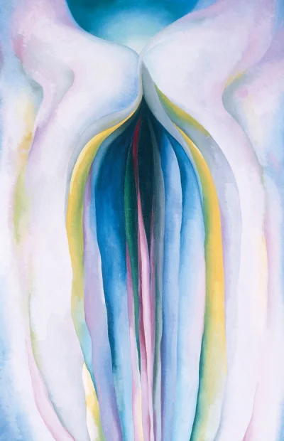 kwiatencja - Georgia O’Keeffe Gray line with black, blue, and yellow1923

#malarstw...