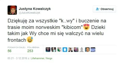 w.....o - Tymczasem podczas zawodów Pucharu świata w biegach narciarskich, w norweski...