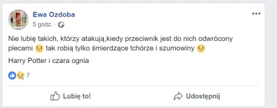 JANKOSanon - @uyhj57: Jak jego starucha na fb wrzuca cytaty z Harrego POTTERA ona nie...