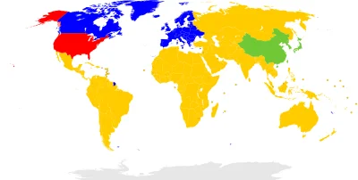 adam2a - Świat podzielony na 4 regiony o zbliżonym PKB:

#mapporn #ekonomia #statys...