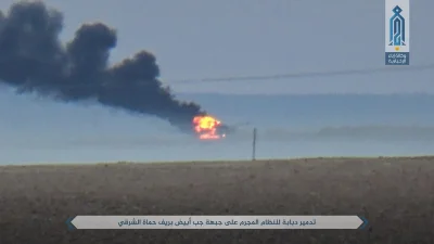 60groszyzawpis - HTS zniszczyło czołg rządowych na zachód od Ithriji, w okolicy Jub A...