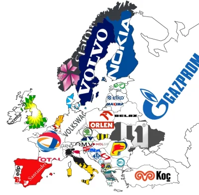 P.....f - Mapa największych (według przychodu) przedsiębiorstw z każdego kraju Europy...