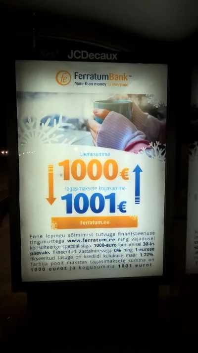 new_micra - Estońska oferta pożyczkowa... pożyczasz 1000 euro, oddajesz 1001 euro. #b...