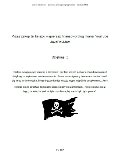 JavaDevMatt - Macie inne pomysły jak ładnie pozdrowić wesołych piratów czytających ks...