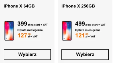 kajbel - W orange dla firm Iphone X 64gb jest droższy niż iphone X 256 gb xD (umowa 2...