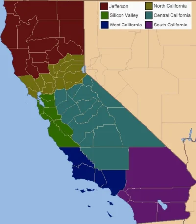 fir3fly - Kalifornia podzielona na 6 osobnych stanów?

Tym sposobem powstałby najboga...