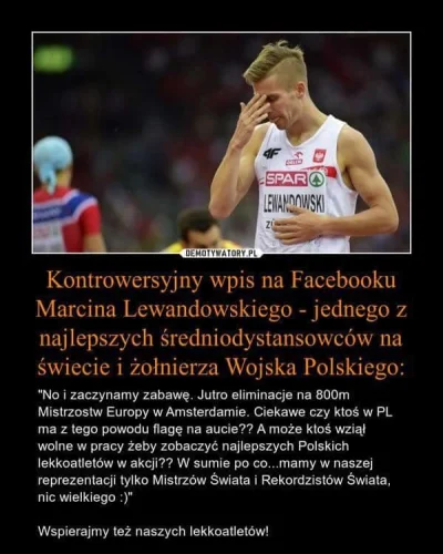 MagicPiano222 - Kontrowersyjny wpis polskiego sportowca: #polska #sport #lekkoatletyk...