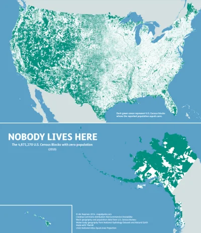 eagleworm - USA okazują się krajem w dużej mierze… pustym. Żyją tam zaledwie 33 osoby...