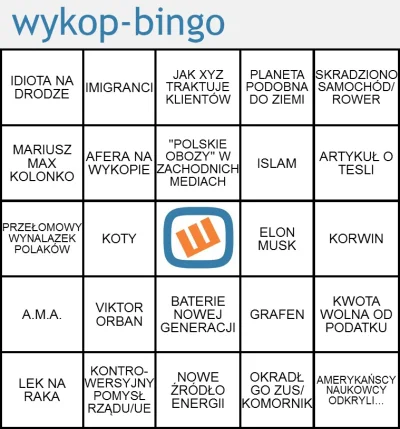 B.....3 - @dziara1429: Prawdopodobnie trzeba całe bingo zaktualizować.

SPOILER